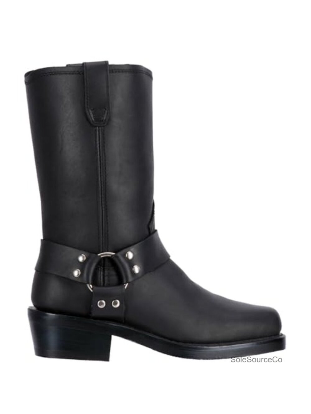 Dingo Women's Molly Harness Boots Leather Square Toe Low Heel Pull-On